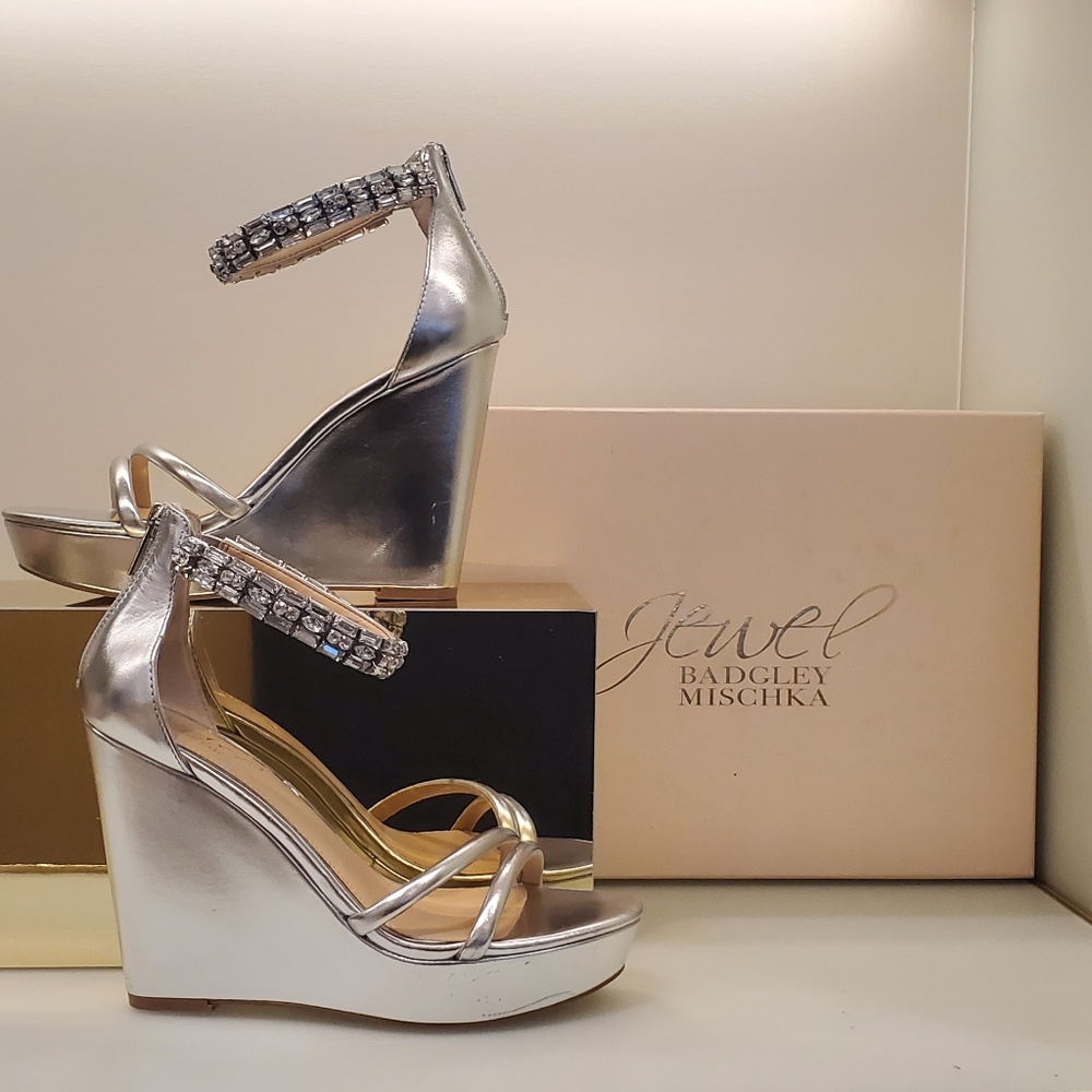 Badgley Mischka Jewel silver Kathleen rhinestone